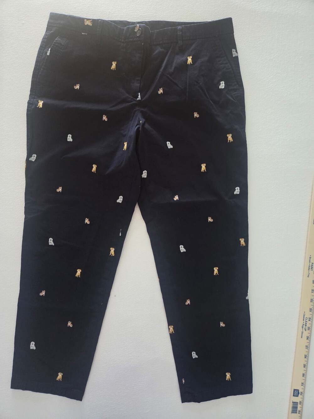 Talbots Relaxed Chino Women’s Size 16 Navy Dog Motif Chinos